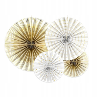 Párty Girlandy - Dekoratívne Súpisky White and Gold Sylwester Kit