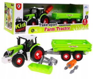Uncatched veľký traktor s prívesom skrutkovač