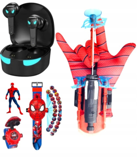SPIDER MAN WEB LAUNCHER GLOVE 3 ŠÍPKY ŽIARENÁ MASKA