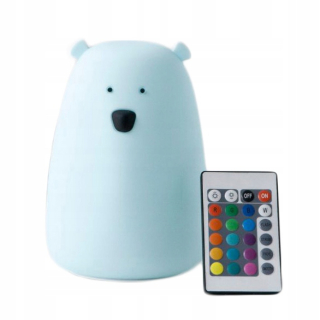 Nočná lampa do detskej izby - Králik & Friends Silicone Bear Lamp Pilot Sky