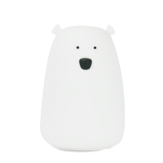 Nočná lampa do detskej izby - Králik & Friends Silicone Bear Lamp Biela