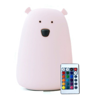 Nočná lampa do detskej izby - Králik & Friends Silicone Bear Lamp Remote Remote