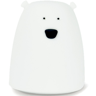 Nočná lampa do detskej izby - Králik a priatelia silikón lampa Bear malý biely