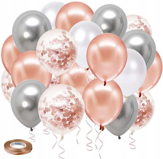 Balóny na párty - Rose Gold.Baled k 18. narodeninám Wedding Party 50sztuk