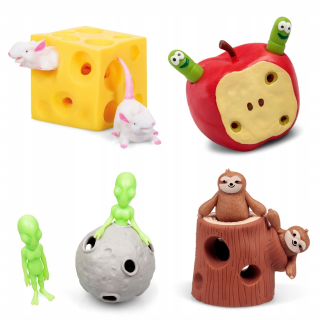 POP IT - Naťahovacie myš Leniwce Aliens Worms Set