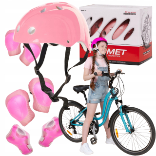 PRILBA S CHRÁNIČOM NA KOLEČKU, RUŽOVÝ BICYKEL