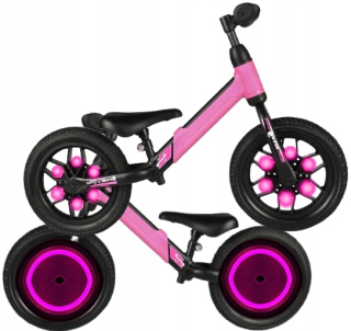 Balančný bicykel Qplay 12" čierny, ružový