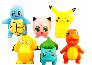 SET 6X POKEMONOV FARKY PIKACHU, BULBASAUR, CHARMANDER, SQUIRTLE, PSYDUCK