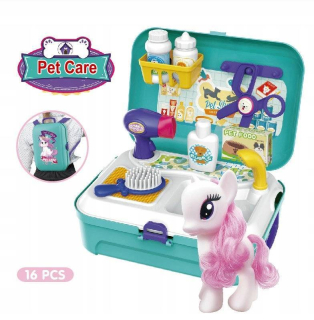 Kozmetický salón set v kufri + pony pony