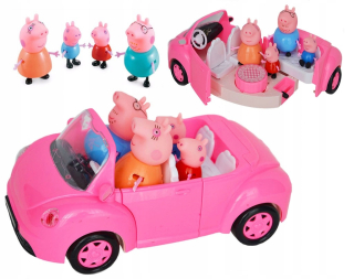 Rozprávková postavička - Hra Peppa pig car 4 figurky auto svetlá hra