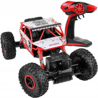Terénne autíčko - Diaľkový ovládateľný rock crawler rc 4x4 červená rock