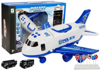 Transportér lietadlo s 3 policajných áut. Zvuky