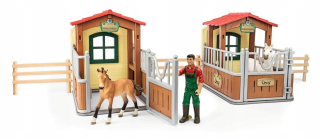 Schleich open stodola 2 boxy + figúrky 72116