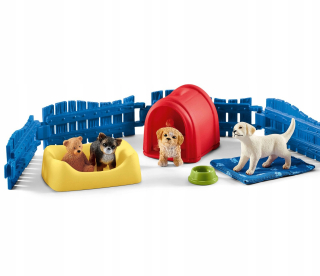 Schleich psi šteňatá + medvedík + príslušenstvo - 42480