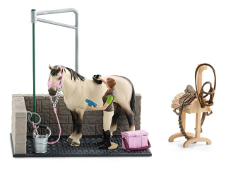 Schleich umývanie auta pre kone + exkluzívny kone 42104-