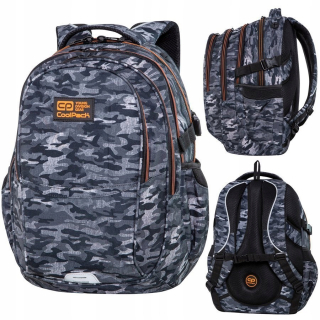CoolPack viackomorový školský batoh Odtiene oranžovej, Odtiene sivej a striebornej 29 l