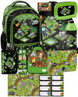 5-dielna sada MINECRAFT ŠKOLSKEJ HRY PIXEL MINECRAFT ŠKOLSKEJ TAŠKY
