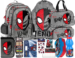 Viackomorový školský batoh Spiderman Paso čierny, Odtiene červenej, Odtiene sivej a striebornej, Multicolor 22 l