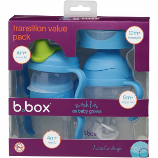 B.box 4v1 sada pohára a náustkov 240ml čučoriedka