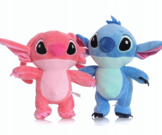 SET 2x STICH+ ANJEL PLYŠOVÁ HRAČKA PLYŠOVÁ HRAČKA POSTEĽNÉHO MEDVÍDCA POSTAVKA 25cm