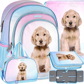 Viackomorový školský batoh DOG CUTIES Starpak Odtiene modrej, Odtiene ružovej, Multicolor 23 l + 3 ďalšie produkty