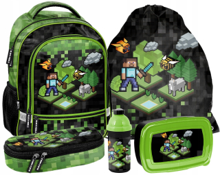5-dielna sada MINECRAFT ŠKOLSKEJ HRY PIXEL MINECRAFT ŠKOLSKEJ TAŠKY