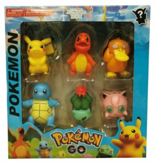 SADA 6X POKÉMONOV FÓRKOV PIKACHU, BULBASAUR, CHARMANDER, SQUIRTLE, PSYDUCK