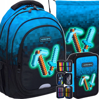 Batoh Astrabag Blue Pixel + 2 ďalšie produkty