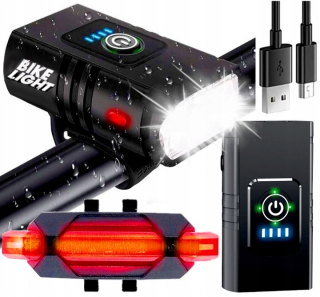 Sada osvetlenia na bicykel LOGIT BC-100 800 lm + zadné svetlo na bicykel LED zadné s USB batériou