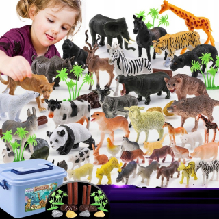 SÚPRAVA FINIEK VEĽKÉ ZVIERATÁ SAFARI WILD FARM XXL KRABIČKA 58ks WOOPIE