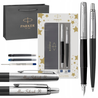 Čierno-strieborné pero Parker Jotter + náplne pera Parker