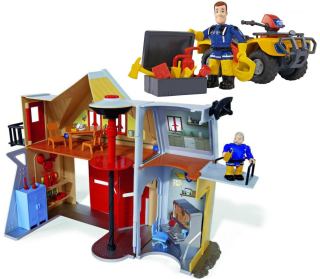 Gazáž pre autíčka - Simba Fireman Sam Fire Station + Quad Merkúr