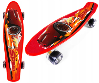Skateboard FISZKA so širokými mäkkými kolieskami CARS