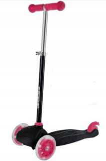 LED TROJKOLESOVÁ SKÚTER, ŽIARENÁ, BEZPEČNÁ, 50KG, stabilná, ružová