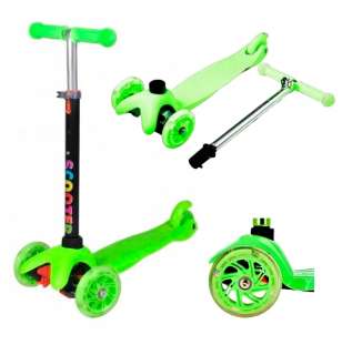 Trojkolesová kolobežka TOBBI-TOYS TJ 702-GREEN Zelená