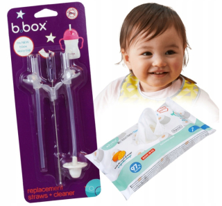 B.BOX Náhradné slamky, rúrky na fľašu s vodou, pohár, 2 ks