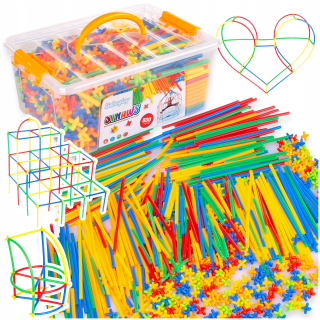 Slamky stavebné bloky 800 ks Box palice