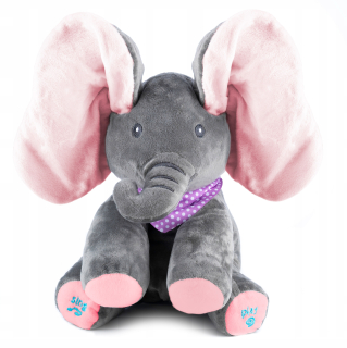 Slon plyš Plush peek-a-boo hrať kožu a hľadať