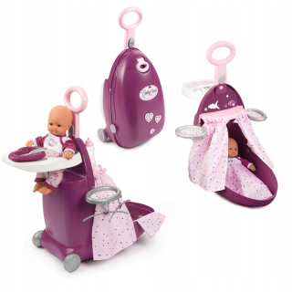 Smoby detská sestra kufor babysitter 3v1 postieľka