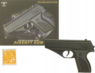 Pištoľ pre deti - Pevná kovová pištoľ Glock na loptičky 1308
