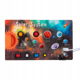 SOLÁRNY SYSTÉM DREVENÁ LED MANIPULAČNÁ DOSKA SVIETIDLÁ PLANET