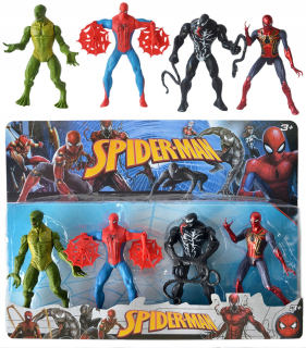 Akčná figúrka, postavička - SPIDERMAN SADA 4 VEĽKÝCH OBRAZOV AVENGERS SVETLO