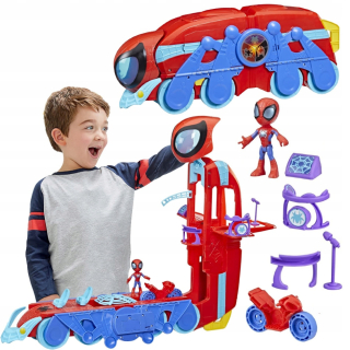 SPIDEY A SUPER BUDDY AUTOBÁZE 2V1 ZVUKOVÉ SVETLO +POSTAVA +MOTOR 61 CM