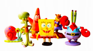 SPONGEBOB SET 6 ŠTVERCOVÝCH BOBOV