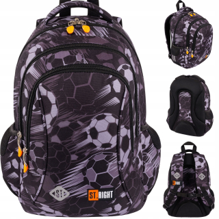 ST.RIGHT viackomorový školský batoh čierny, Odtiene sivej a striebornej, Multicolor 20 l