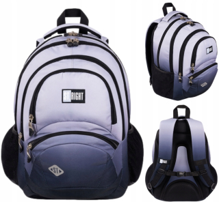 ST.RIGHT viackomorový školský batoh čierny, Odtiene sivej a striebornej, Multicolor 26 l