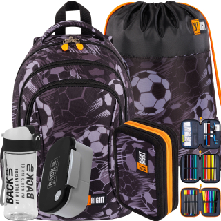 ST.RIGHT viackomorový školský batoh čierny, Odtiene sivej a striebornej, Multicolor 20 l