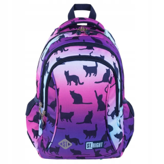 Školský batoh - St.Right School Backpack Night Cats 3-CHAMBER 20L