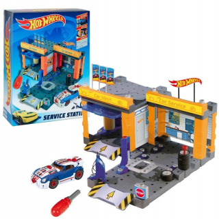 Stavebnica pre deti - Autoservis Umývanie Workshop Hot Wheels Auto