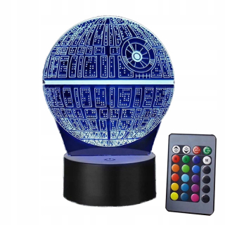 Nočná lampa do detskej izby - Star Wars nočná lampa 3D LED + pilot 8 Bak
